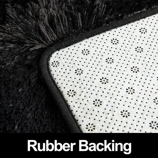 Super Soft Fluffy Shaggy Rugs 4X5.9 Feet for Living Room Bedroom, Fuzzy Plush Area Rugs for Girls Kids Room Nursery Home Decor, Furry Dorm Rug Cute Non-Slip Indoor Floor Carpet , Black