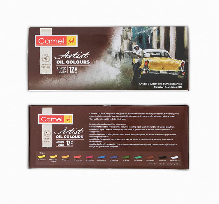 Camel Artist'S Oil Color Box - 20Ml Tubes, 12 Shades