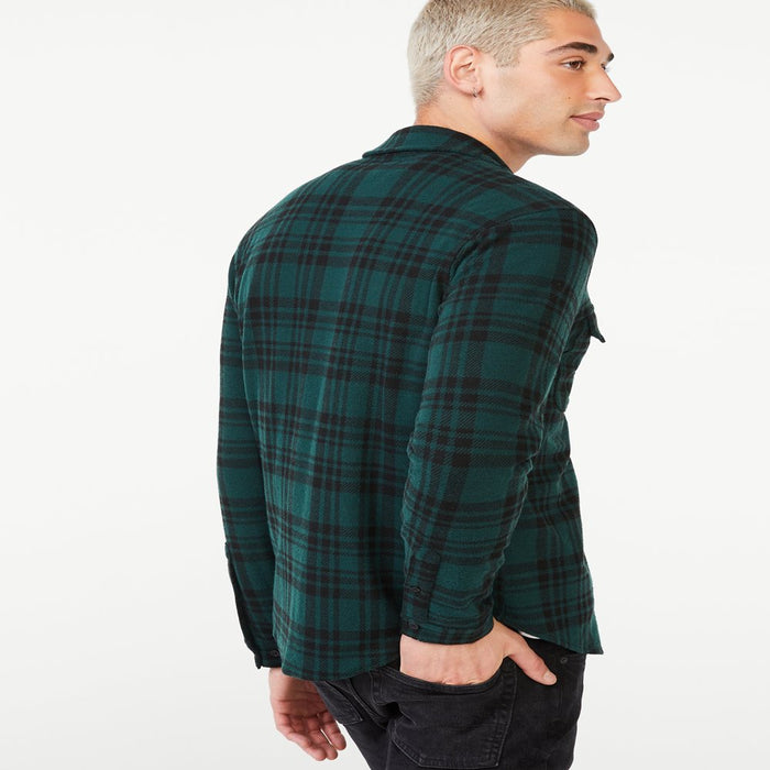Free Assembly Men'S Knit Flannel Shirt
