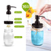 4Pcs Rustic Mason Jar Bathroom Accessories Set- Liquid Soap Pump Dispenser and 2 Small Apothecary Storage Glass Jars&Toothbrush Stand Holder for Bathroom, Farmhouse Home Decor, Kitchen Sink
