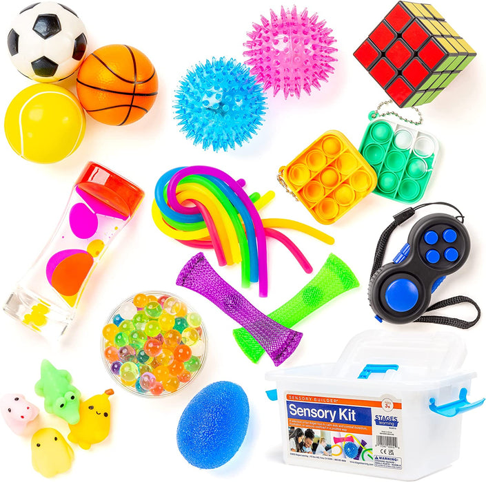 Sensory Builder: Fidget Toys Sensory Kit Bundle-From the Makers of Language Builder - Stress Relief Balls with Fidget Hand Toys for Anxiety Kids & Adults-Calming Toys for ADHD Autism Anxiety