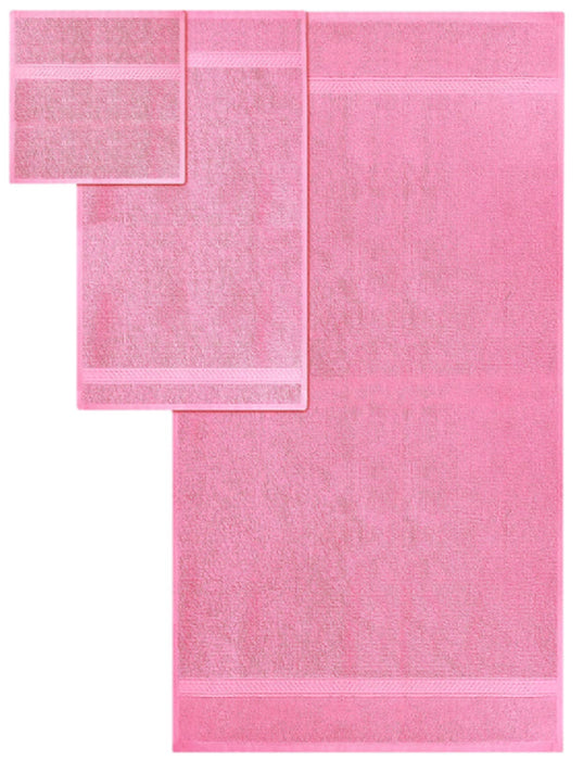 SPRINGFIELD LINEN 6 Pieces Set Towel Pink 2 BATH TOWEL, 2 HAND TOWEL and 2 WASHCLOTHS