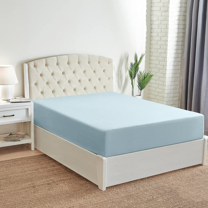 Queen Fitted Sheet - Deep Pocket Cooling Sheets up to 16 Inch - Hotel Luxury Bedding - Softest Sheets - Wrinkle, Fade, Stain Resistant - 1 Queen Fitted Sheet Only (Queen, Baby Blue)