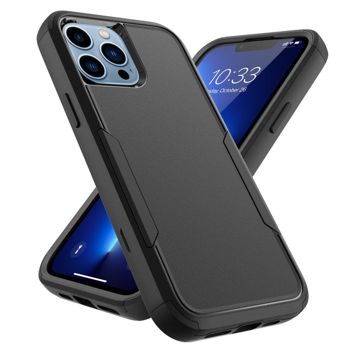 for Iphone 13 Pro Max/13 Pro/13/13 Mini Phone Case with Belt Clip Stand Shockproof Protective Case Hybrid Armor Cover, Black