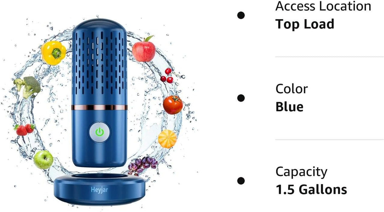 Fruit and Vegetable Washing Machine,Aquapur Fruit Cleaner Device,Fruit Purifier for with Oh-Ion Purification Technology for Cleaning Fruit,Vegetable,Rice,Tableware (Blue)