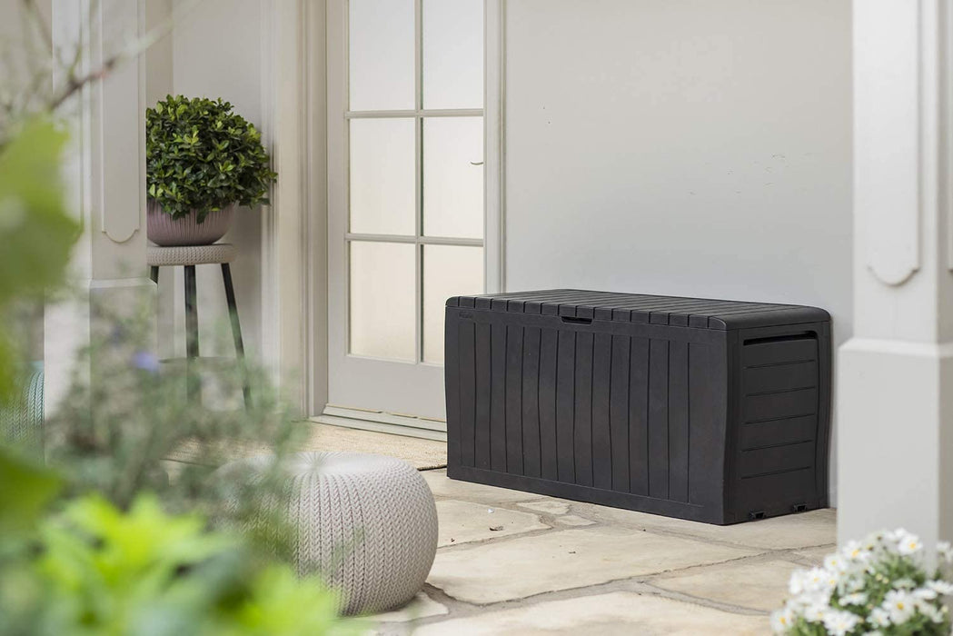 Marvel plus 71 Gallon Resin Outdoor Box for Patio Furniture Cushion Storage, Brown