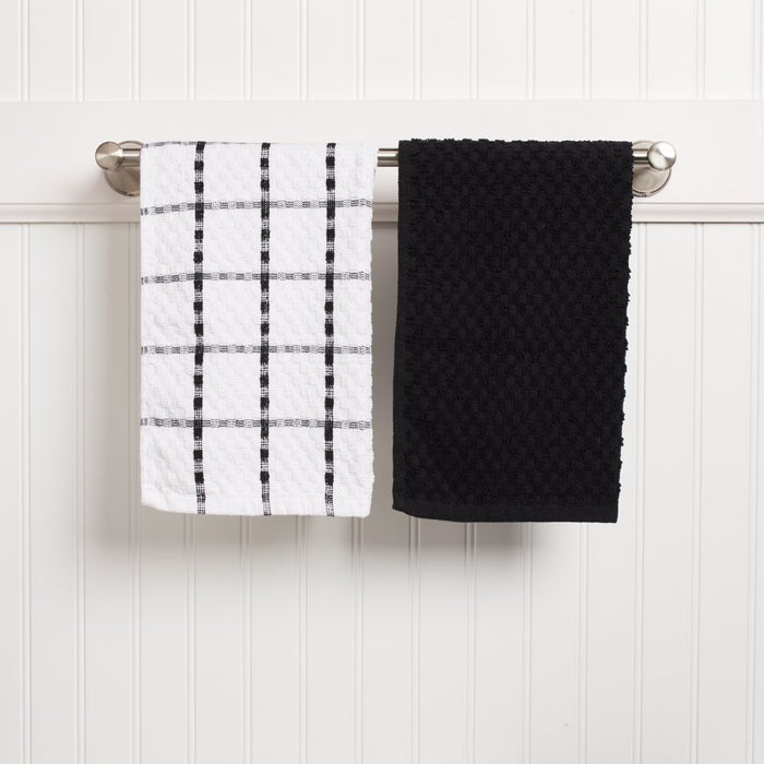 Kitchen Towels 12 Pack - Dish Towels and Dish Cloths - Hand Towel and Dishcloths Sets - 100% Soft Ring Spun Cotton - Great for Cooking in Kitchen or Household Cleaning -Size 15" X 25"