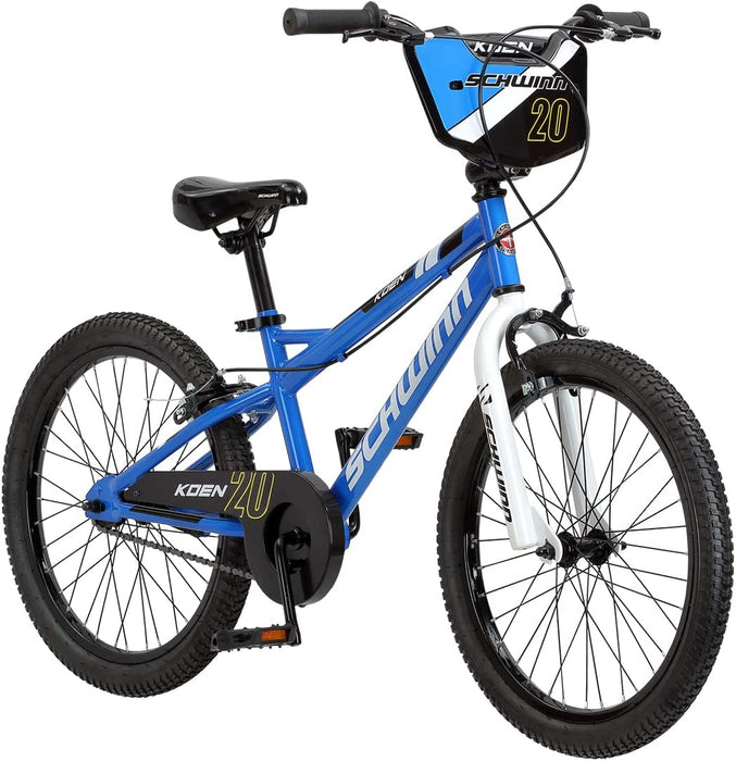 Koen & Elm Big Kids Bike, 20-Inch Wheels, Kickstand Included, Basket or Number Plate, Ages 7-13 Years Old, Rider Height 48-60-Inches