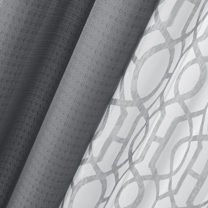 Mainstays Kingswood 4 Piece Curtain Set, 27.5X84, Grey Flannel