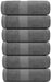 Luxury Grey Hand Towels - Soft Cotton Absorbent Hotel Towel 6-Pack