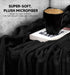 Fleece Blanket Queen Size Black 300GSM Luxury Bed Blanket Anti-Static Fuzzy Soft Blanket Microfiber (90X90 Inches)