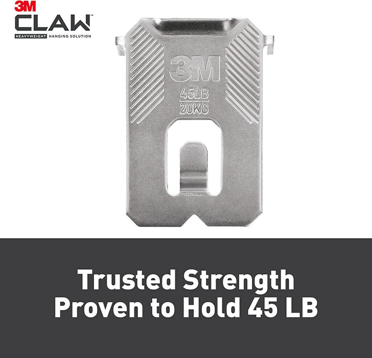 CLAW 3PH45M-4ESF Drywall Picture Temporary Spot, Holds 45 Lbs, 4 Hangers, 4 Markers/Pack, 4 Pack, Silver