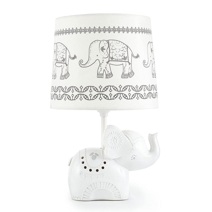 Baby Ely Elephant Lamp Base and Shade, Grey