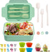 Bento Lunch Box for Adult, Bento Boxes with Fork Spoon&Muffin Silicone Cup, Compartment Bento Box Leak Proof, Microwavable Lunch Containers, Bento Box with Utensils for Work/Picnic