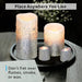 Furora LIGHTING LED Flameless Candles with Remote – Battery-Operated Flameless Candles Bulk Set of 8 Fake Candles – Small Flameless Candles & Christmas Centerpieces for Tables, Silver Glittery