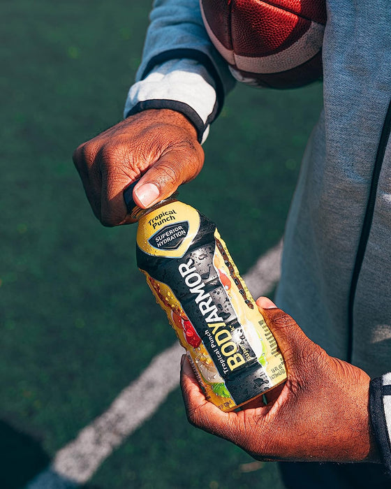 BODYARMOR Sports Drink Sports Beverage, Tropical Punch, Natural Flavor with Vitamins, Potassium-Packed Electrolytes, Perfect for Athletes, 16 Fl Oz (Pack of 12)