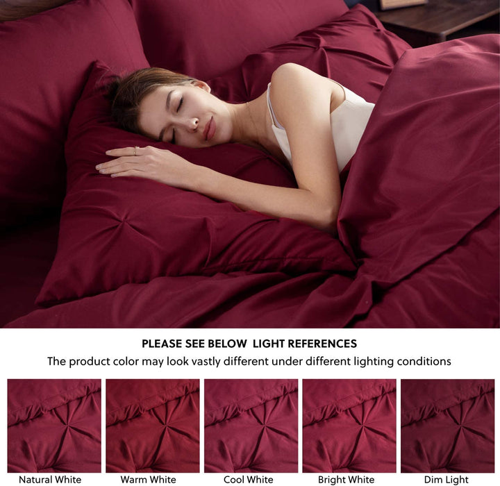 Bedsure Full Size Comforter Sets - Bedding Sets Full 7 Pieces, Bed in a Bag Burgundy Bed Sets with Comforters, Sheets, Pillowcases & Shams,Adult & Kids Bedding