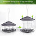 Bird Feeders, Bird Feeder for outside Outdoors Hanging, Squirrel Proof, Easy Clean and Fill, Adjustable Feeder with Sturdy Wire and Roof, Plastic, for Garden, Backyard, Terrace(25 Oz/Pack)