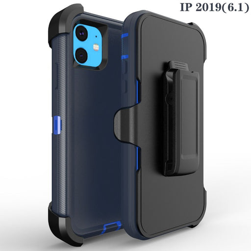 Drop Proof Silicone Belt Clip Holster Phone Case Cover for Apple Iphone 11 (Blue)