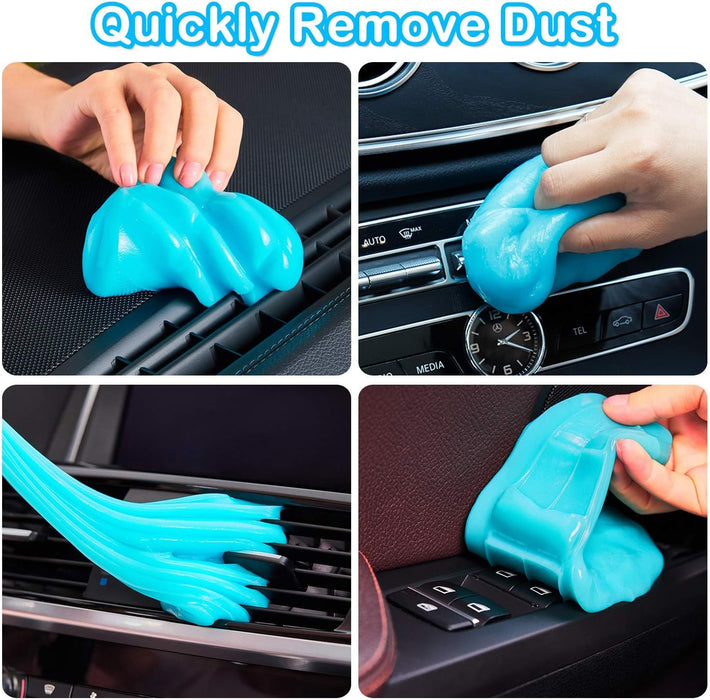 Car Cleaning Gel Kit Universal Detailing Automotive Dust Car Crevice Cleaner Slime Auto Air Vent Interior Detail Removal for Car Putty Cleaning Keyboard Cleaner Car Accessories Blue