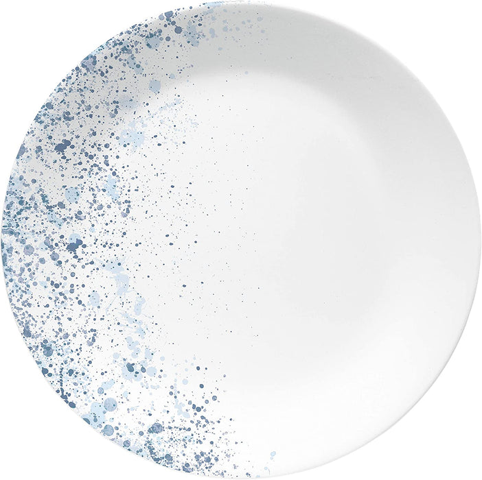 Vitrelle 18-Piece Service for 6 Dinnerware Set, Triple Layer Glass and Chip Resistant, Lightweight round Plates and Bowls Set, Indigo Speckle