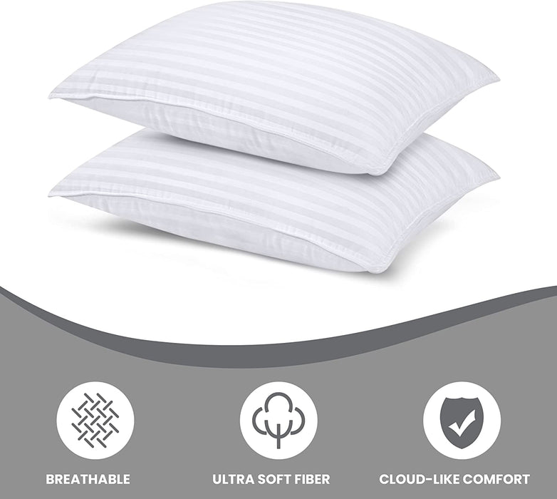 Bed Pillows for Sleeping Queen Size (White), Set of 2, Cooling Hotel Quality, for Back, Stomach or Side Sleepers