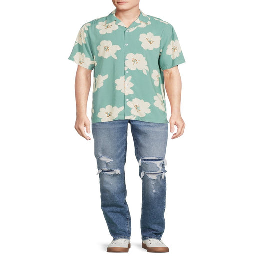 No Boundaries Men'S and Big Men'S Rayon Shirt with Short Sleeves