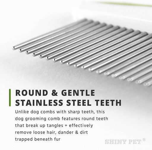 Dog Comb for Removes Tangles and Knots - Cat Comb for Removing Matted Fur - Grooming Tool with Stainless Steel Teeth and Non-Slip Grip Handle - Best Pet Hair Comb for Home Grooming Kit - Ebook Guide