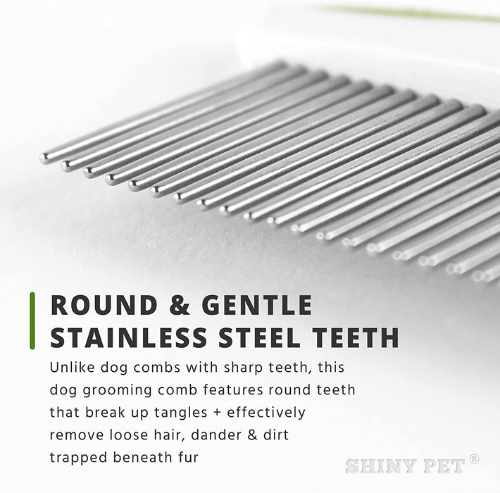 Dog Comb for Removes Tangles and Knots - Cat Comb for Removing Matted Fur - Grooming Tool with Stainless Steel Teeth and Non-Slip Grip Handle - Best Pet Hair Comb for Home Grooming Kit - Ebook Guide