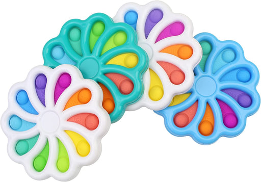 4 Pack Mini Portable Dimple Digit, Perfect for Traveling, Ultimate Value Flower Dimple Fidget Toys, Durable ABS Plastic and Silicone, Flower Fidget, Dimple Fidget Toy, Assorted Colors