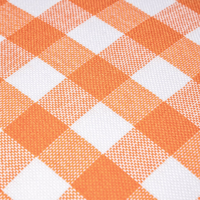 Gingham Checker Plaid Farmhouse Summer Square Decorative Throw Pillow for Couch, 12" X 20", Orange/White, 2 Pack