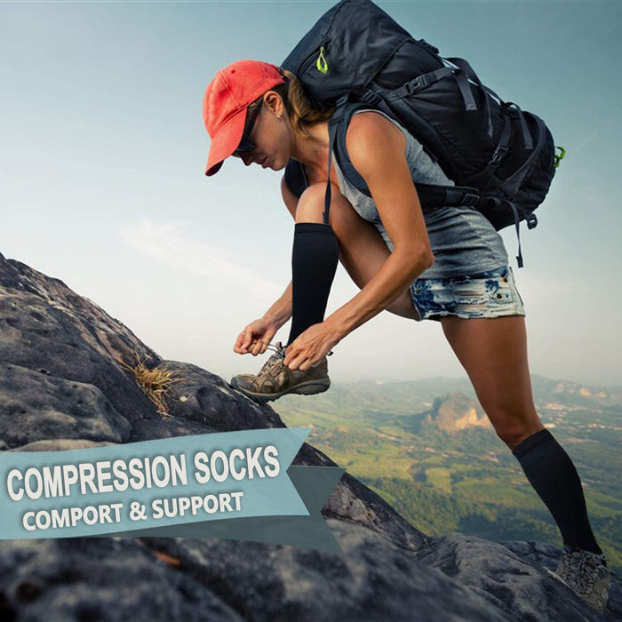 Graduated Copper Compression Socks for Men & Women Circulation 8 Pairs 15-20Mmhg - Best for Running Athletic Cycling