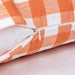 Gingham Checker Plaid Farmhouse Summer Square Decorative Throw Pillow for Couch, 12" X 20", Orange/White, 2 Pack