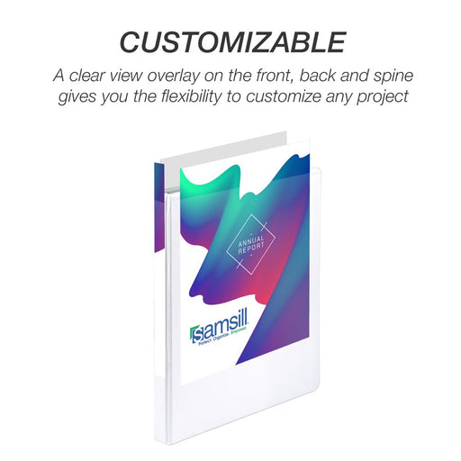 Durable .5" round Ring Binder, White, Customizable, 8 Pack
