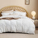 Bedsure Duvet Cover Queen Size - Queen Duvet Cover Set, Boho Bedding Queen for All Seasons, 3 Pieces Embroidery Shabby Chic Spring Bedding Duvet Covers (White, Queen, 90X90'')