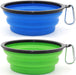 Collapsible Dog Bowl, 2 Pack Collapsible Dog Water Bowls for Cats Dogs, Portable Pet Feeding Watering Dish for Walking Parking Traveling with 2 Carabiners (Small, Orange+Pink)