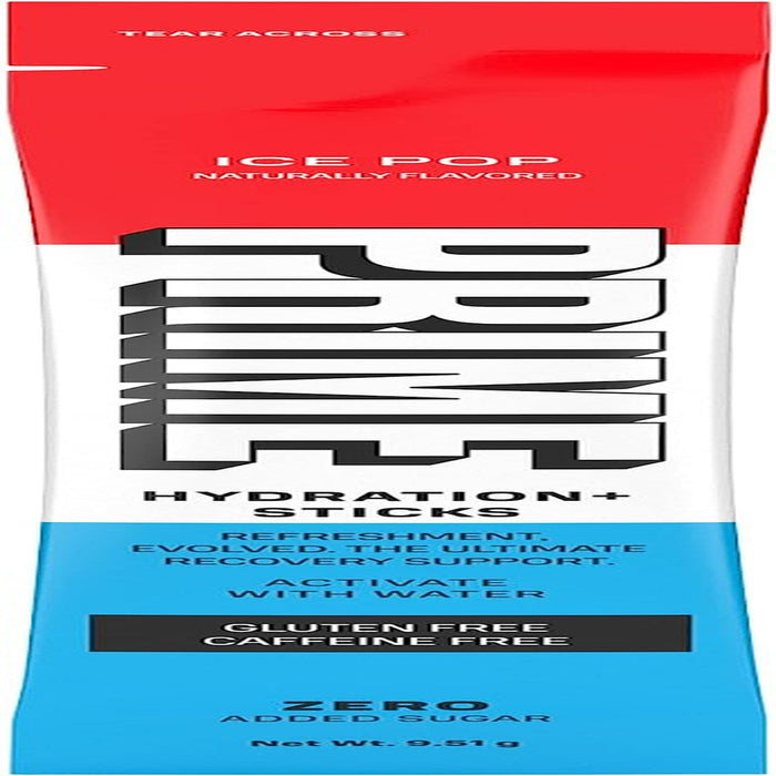 Prime Hydration+ Stick Pack | Electrolyte Drink Mix | 10% Coconut Water | 250Mg Bcaas | Antioxidants | Naturally Flavored | Zero Added Sugar | Easy Open Single-Serving Stick | Ice Pop, 6 Sticks