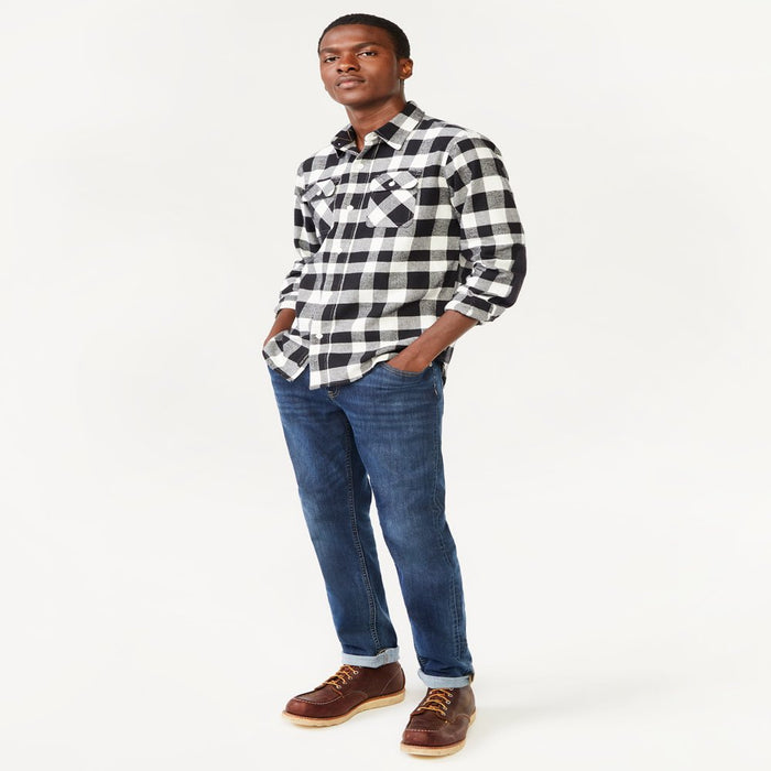Free Assembly Men'S Vintage Inspired Flannel Shirt