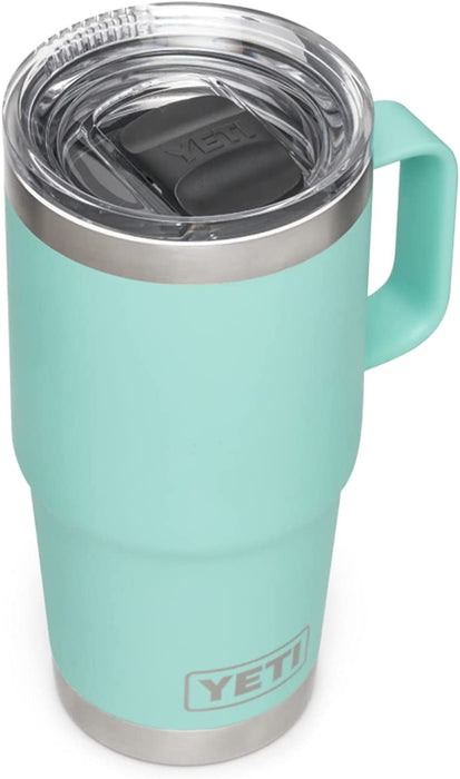 Rambler 20 Oz Travel Mug, Stainless Steel, Vacuum Insulated with Stronghold Lid, Black