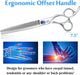 7.5" 56-Tooth Blending Dogs Grooming Scissors Cats Thinning Shears Pets Blender Thinner Trimming Texturizing Kit with Offset Handle Blue Jewelled Screw (7.5 Inch)