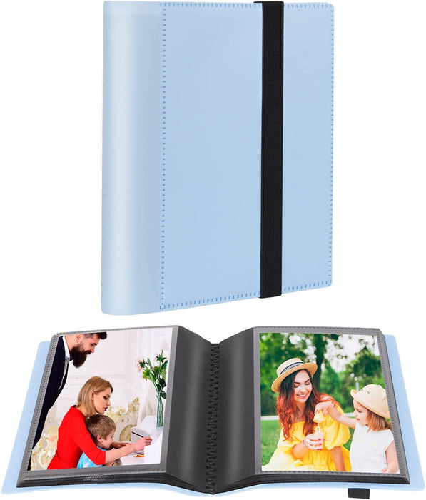 Small Photo Album 4X6 Photos Black Inner Page with Strong Elastic Band, Each Small Album Holds 64 Photos, 4X6 Mini Book Photo Pictures Album Birthday Christmas Photo Albums Wedding Anniversary (Black)