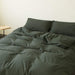Dark Green Duvet Cover Soft Washed Cotton Bedding Collection for Adults Queen Bed Quilt Cover Solid Color Simple Bedroom Set Breathable and Comfortable