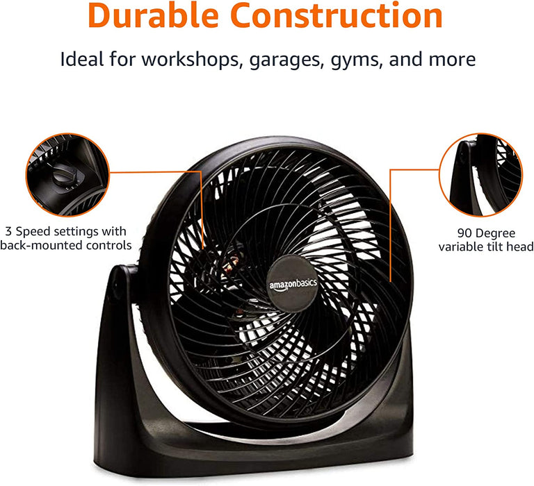 3 Speed Small Room Air Circulator Fan, 11-Inch