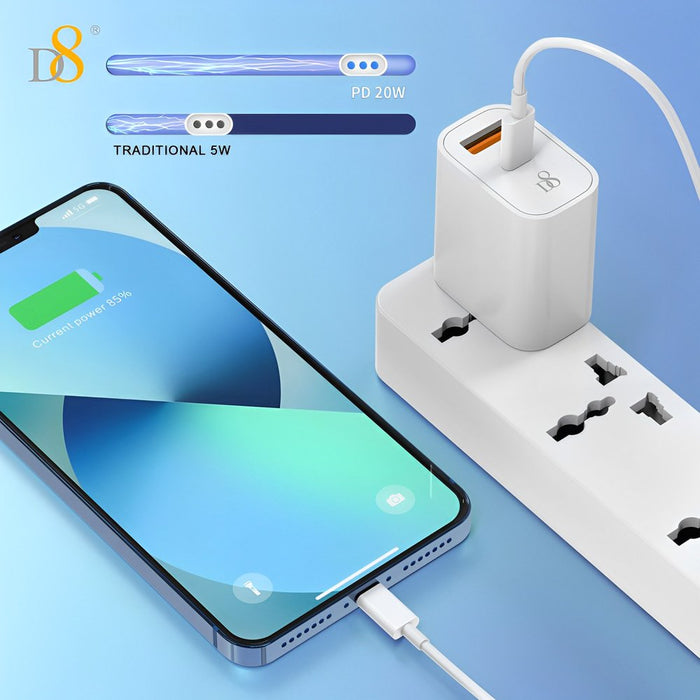 Iphone 11 12 13 14 Fast Charger [Apple Mfi Certified] 20W PD3.0 Type C Power Wall Charger with 3FT Charging Cable