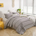 Grey King Size Comforter Set,Boho Pom Pom Aesthetic Bedding Sets, Lightweight Soft Boho Comforters King Bed Sets 3 Pieces