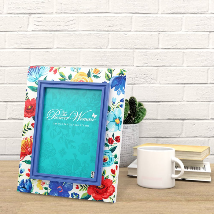 The Pioneer Woman 5X7 Blue Floral Picture Frame