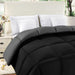 Comforter Duvet Insert - Quilted Comforter with Corner Tabs - Box Stitched down Alternative Comforter (Black/Grey, King)