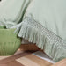 3Pcs Fringe Sage Green Tassel Comforter Set Queen Boho Bohemian Cute Soft Tufted Microfiber Bedding Sets Modern Style for Men and Women (1Comforter + 2 Pillowcases)