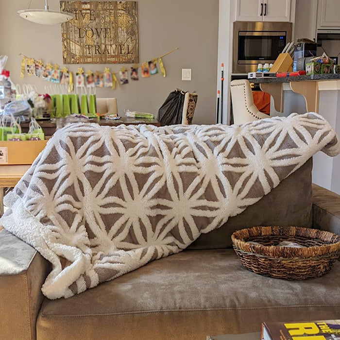 Sherpa Fleece Blanket Fuzzy Soft Throw Blanket Dual Sided Blanket for Couch Sofa Bed(Grey,40"X50")