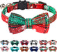 Breakaway Cat Collar with Cute Bow Tie and Bell, Plaid Patterns, 1 Pack Girl Boy Kitty Safety Collars, Blue
